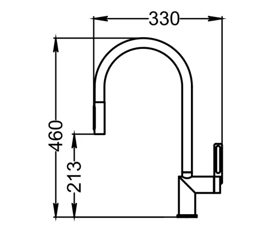 GR-8172, АЛЮМИНИУМ, СМЕСИТЕЛЬ КУХОННЫЙ С ВЫДВИЖНЫМ ИЗЛИВОМ
