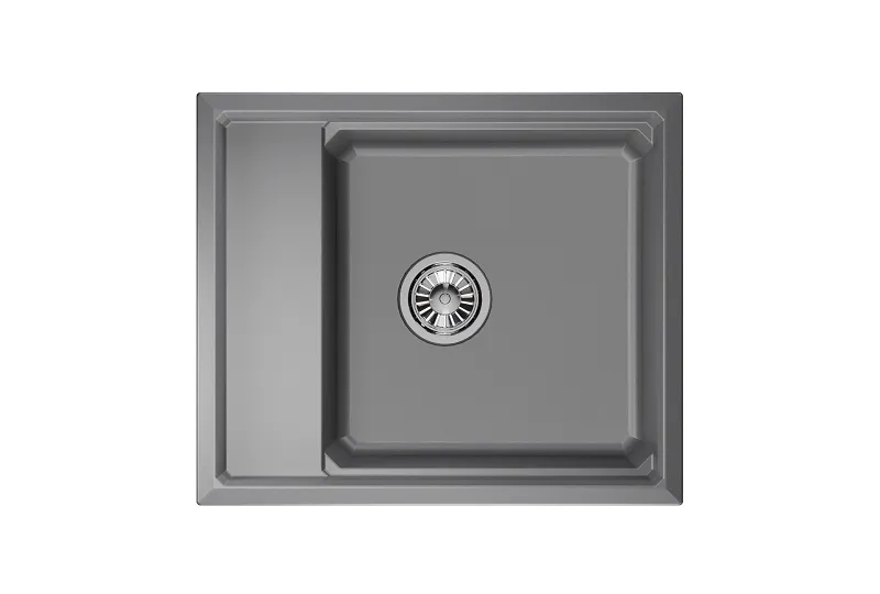 KS-6004, АЛЮМИНИУМ, кухонная мойка, кварц