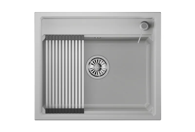 KS-6003, АРКТИК (БЕЛЫЙ), кухонная мойка, кварц