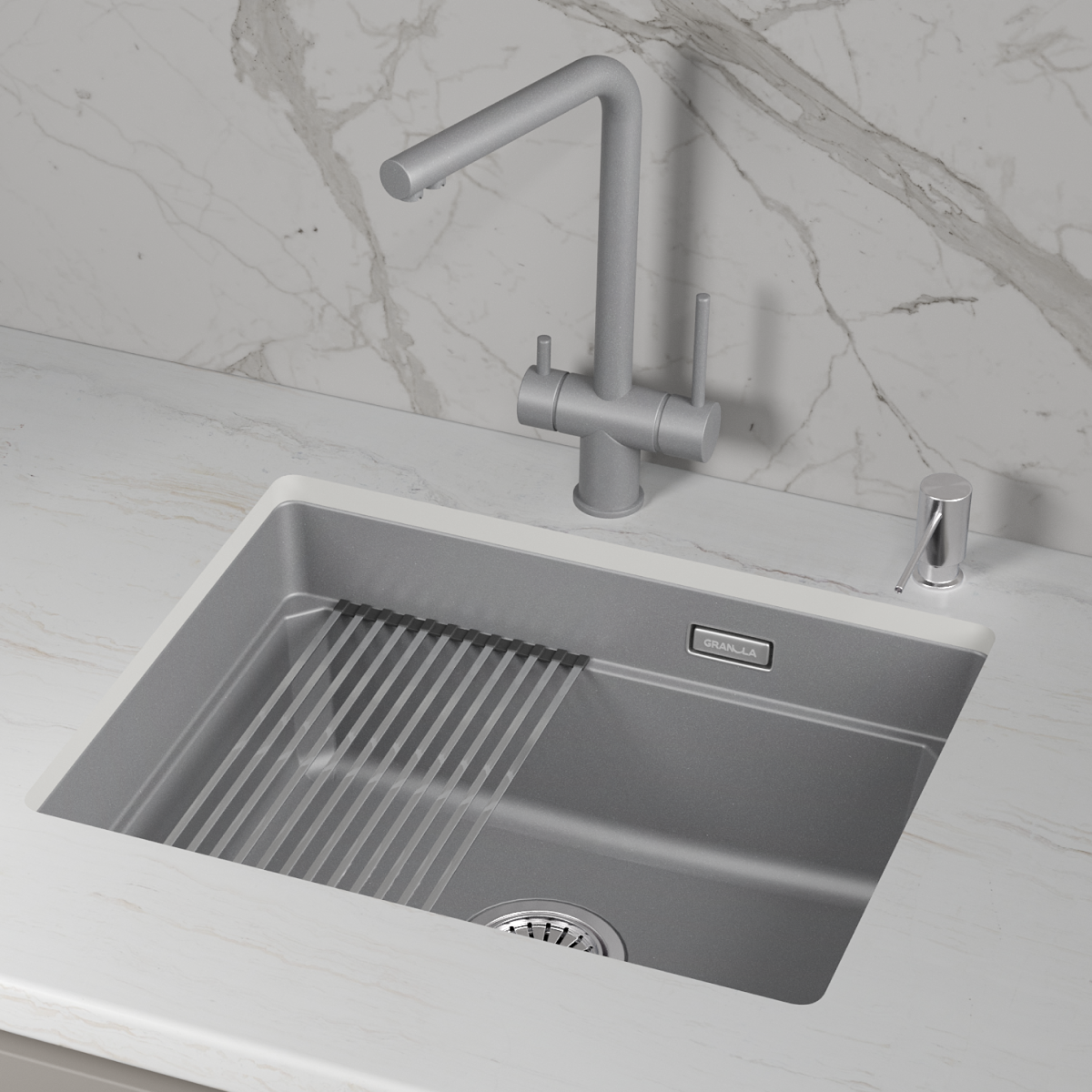 Мойка для кухни Granula Kitchen Space 5501iU алюминиум, 55х45 см, прямоугольная
